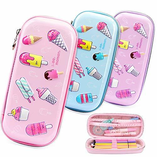 YY-Natuhi ペンケース ペンポーチ かわいい 女の子 EVA素材 汚れにくい 防水 大容量 子供 中学生 高校生 筆箱 文具 ボックス おしゃれ 筆入れ ぺんバッグ 耐久性 色鉛筆ケース 収納 (3パープル),小学生,筆箱,