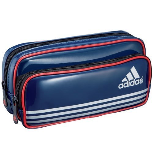 [アディダス] adidas 筆箱 小学生 男の子 ソフトペンケース PT-1700 エナメル Wチャック ペンケース おしゃれ スポーツブランド 通園 通学 文房具 筆記用具 小学1年生,小学生,筆箱,