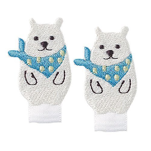 KIYOHARA プティデポーム 名札ワッペン 白くま 約幅2.5cm×縦4.4cm 2枚入り PTM-406,名札,幼稚園,