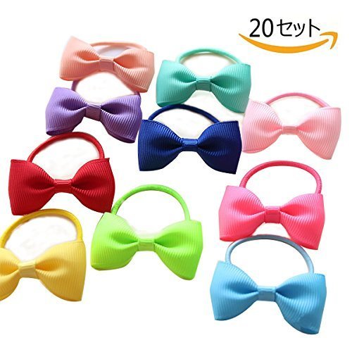 ヘアゴム リボン 20点セット 10色 ヘアゴム 髪留め ヘアアクセサリー 女の子 キッズ 誕生日 記念日 髪飾り,赤ちゃん,ヘアゴム,