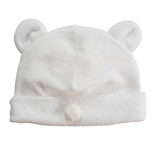 新生児からOK!日本製　ベビー用お帽子　柔らか無撚糸（むねんし）パイル ホワイト,新生児,帽子,