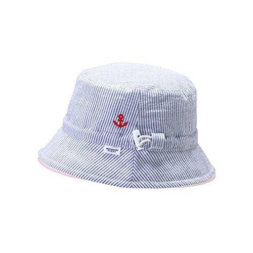 [ミキハウス] MIKIHOUSE 【ミキハウス(ベビー)】 ストライプ×パイル素材のリバーシブル帽子 〈S-M(40-48cm)〉 42-9103-784 ブルー M(44-48cm),新生児,帽子,