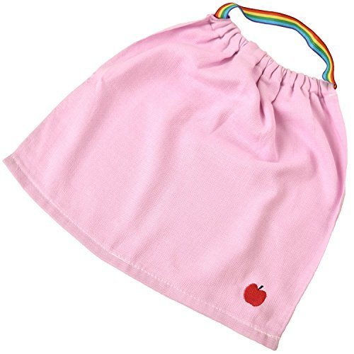 ブルーム 刺繍入り たおるえぷろん (りんご(ピンクパープル), エプロン(ショートタイプ)) かわいい キッズ エプロン 子供用 日本製 泉州産 お名前タグ付き,おりこうタオル,