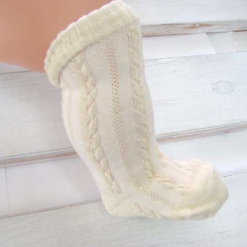 オーガニックコットン 新生児用ソックス　織り柄 ベビー靴下　35502,赤ちゃん,靴下,サイズ