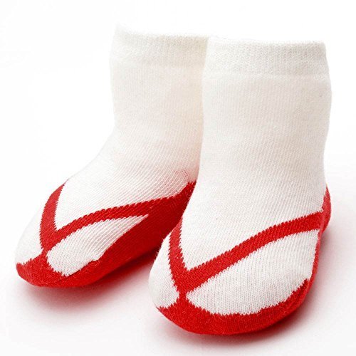 ネコポス便発送 790-5502 ベビーソックス 草履柄 和風靴下 ぞっくす 9～11cm／赤,赤ちゃん,靴下,サイズ