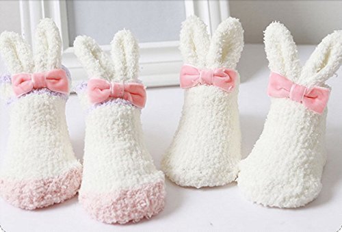 We.Baby ベビー 兎の耳　ソックス　シリコン滑り止め　可愛い　柔らかい　人気の出産祝い　プレゼント　赤ちゃん　新生児用靴下【２足セット】,赤ちゃん,靴下,サイズ
