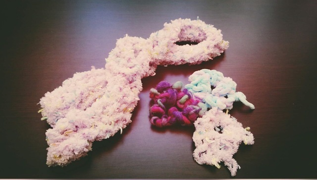 かんせい,簡単,マフラー,指あみ