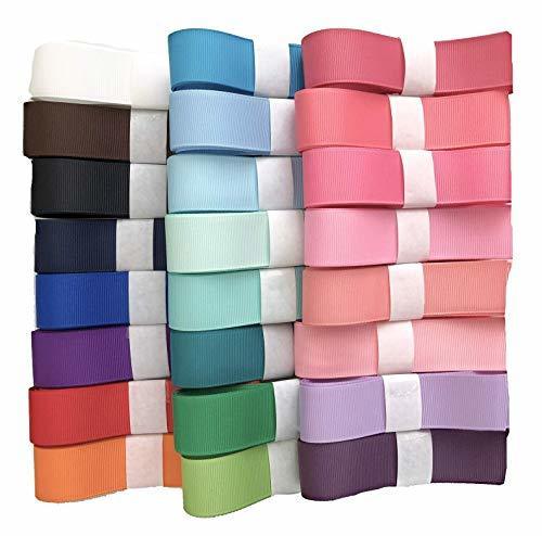 【ラッピングファクトリー】たっぷり２４色セット グログラン リボン 幅25mm 各１ヤード 手芸 ハンドメイド資材 ヘアアクセサリー,メダル,手作り,