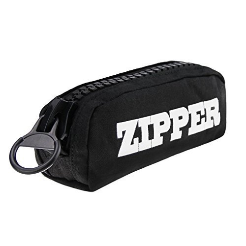 (クレア） Qurea 選べる カラー カラフル デカチャック Zipper ペンケース 大容量 筆箱 筆入れ 化粧ポーチ ポーチ 人気 学生 高校生 おしゃれ 文具 男女共用 (ブラック),小学生,文房具,おすすめ