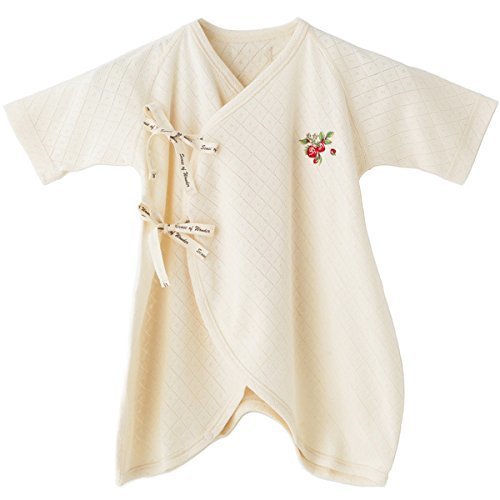 SENSE OF WONDER オーガニックコットン 日本製 コンビ肌着 野イチゴ 刺繍 50-60cm,コンビ肌着,