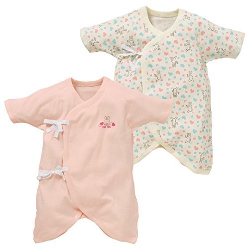 西松屋 [EFD] 2枚組コンビ肌着（ゆるアニマル） 【新生児50-60cm】　ピンク,コンビ肌着,