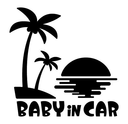 Sticker Shop Haru BABY IN CAR ステッカー ハワイ サンセット ブラック,ベビーインカー,