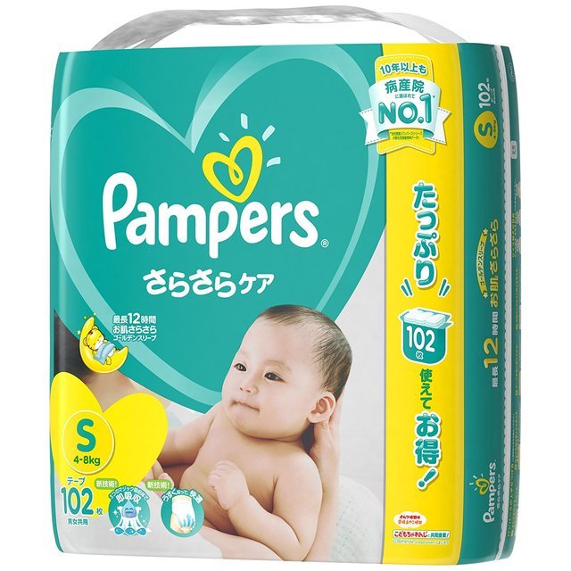 パンパース　Sサイズ テープ さらさらケア 102枚,おむつ,Sサイズ,