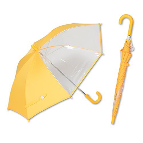 前が見える！ キッズ 手開き傘 子供 傘 黄色 窓付き【LIEBEN-0622】 (透明×イエロー),小学校,入学準備,
