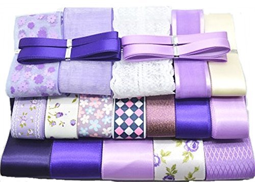 楽MoMo リボン パープル系 いろいろ 詰合せ 髪 手芸 セット ハンドメイド 包装,手作り,マスコット,