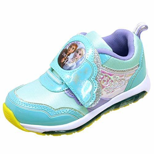 [ディズニー] 1009 アナと雪の女王2 光るスニーカー 運動靴 ベルクロ マジックベルト キッズ (19cm, 02【ミント】),幼稚園,入園祝い,