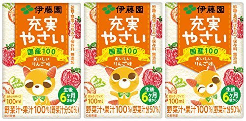 伊藤園 こども充実やさい (紙パック) (100ml×3本)×6個,赤ちゃん,ストロー,