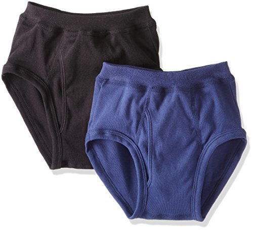 (グンゼ)GUNZE キッズ 男児 オールシーズン(部屋干し・抗菌防臭) 綿100% スパンブリーフ(前あき) 2枚組 BF970B 1B 1B(ブラック×ネービーブルー) 140,小学校,パンツ,