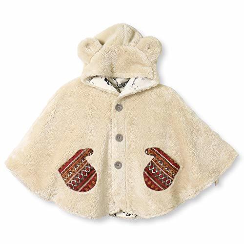 [ブランシェス] くま耳授乳ベルト付きリバーシブルケープ ベビーフリー ベージュ,赤ちゃん,ポンチョ,