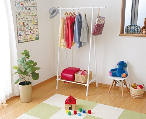 アイリスオーヤマ ハンガーラック 1段タイプ 耐荷重35kg ホワイト,子供服,収納,