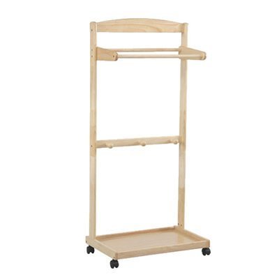 キッズハンガーラック　トール ナチュラル キャスター付き,子供服,収納,