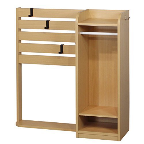 白井産業【SHIRAI】ハンガーラック キッズ用 ランドキッズ ナチュラルブラウン 幅約87cm 高さ90cm LAK-9085,子供服,収納,