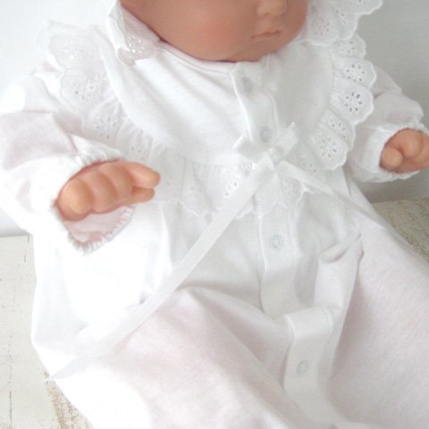 日本製　夏物素材 新生児ベビードレス お宮参り退院時におすすめ お帽子付き2点セット 36507,出産,退院,服装