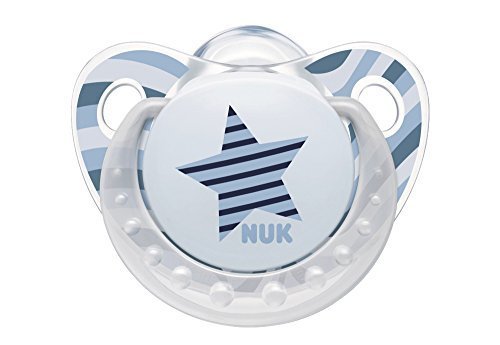 ヌーク NUK おしゃぶり お口の発達 鼻呼吸を促す トレンドライン (キャップ付) S【0~6ヶ月】【ドイツ製】【ママの乳首を再現】/ブルースター OCNK5010114,赤ちゃん,おしゃぶり,