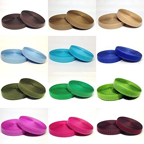 幅20mm 長さ2Ｍ 強力 オス （フック） メス （ループ）のセット　縫製タイプ　ベルクロ バンド 面ファスナー バンド (利休茶),手作り絵本,