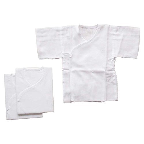 日本製 ホワイト無地　ガーゼ短肌着 3枚組セット 新生児用,赤ちゃん,ガーゼ,