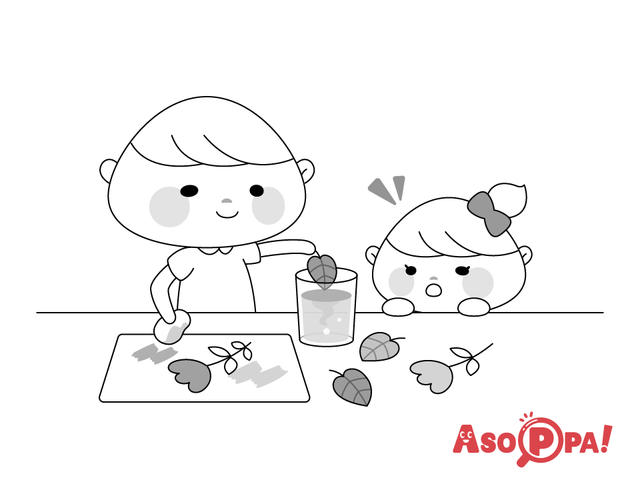 春色おえかき工程2,春,遊び,