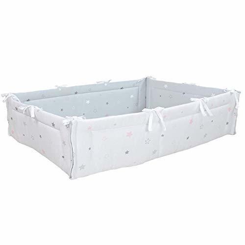 PUPPAPUPO ベビー ベッドガード 四方タイプ 【トゥインクルスター】 ピンク 全面タイプ 70×120のベッド用 レギュラーサイズ ごっつん防止,ベビーベッドガード,