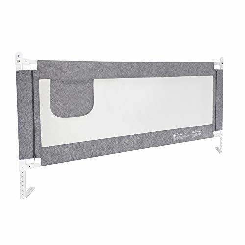 Weanas ベッドフェンス 布団ずれ 蹴り出し ベットガード 無添加素材 お子様のベッドからの 転落防止 上がり下がり 収納便利 取り付け簡単 180cm 1枚入り 子供用 出産お祝い (グレー(180cm)),ベビーベッドガード,