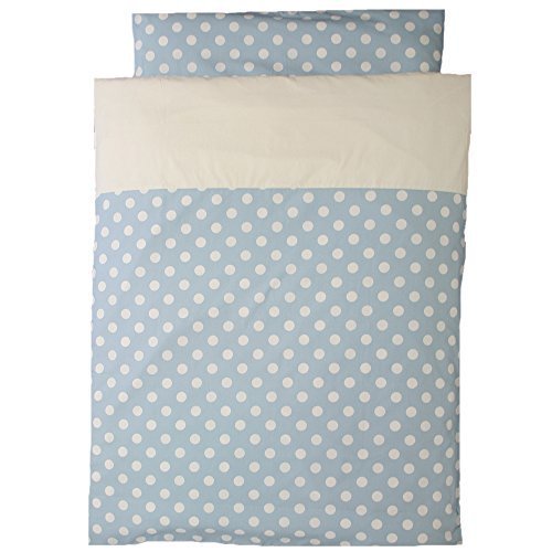 洗えるお昼寝布団 5点セット 日本製 ポルカドット 園児用敷布団 ブラウンバッグ (スカイブルー),保育園,布団,