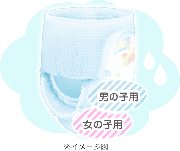 男の子用と女の子用,紙おむつ,パンツタイプ,漏れ
