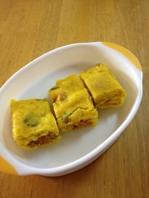 【離乳食】ルクエでかぼちゃ蒸しパン※卵＆牛乳不使用,離乳食,蒸しパン,