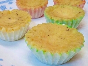 【離乳食】さつまいも＆黒ごまの蒸しパン,離乳食,蒸しパン,