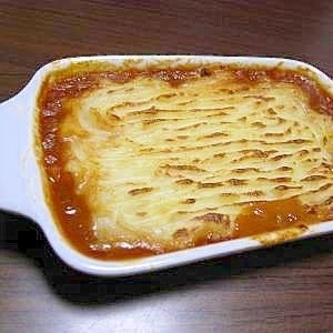 大人も離乳食も！マッシュポテトグラタン,離乳食,ミートソース,