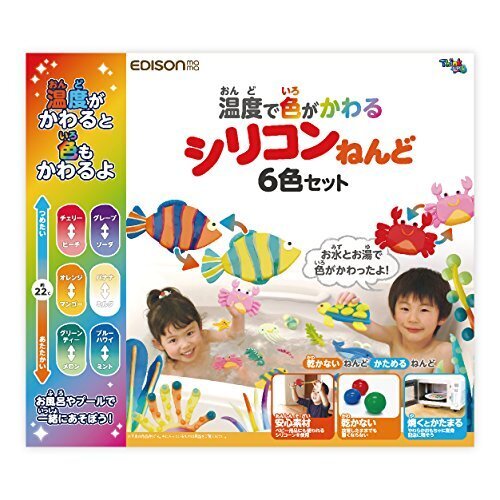エジソン 温度で色がかわる シリコンねんど 6色,幼児,自由研究,