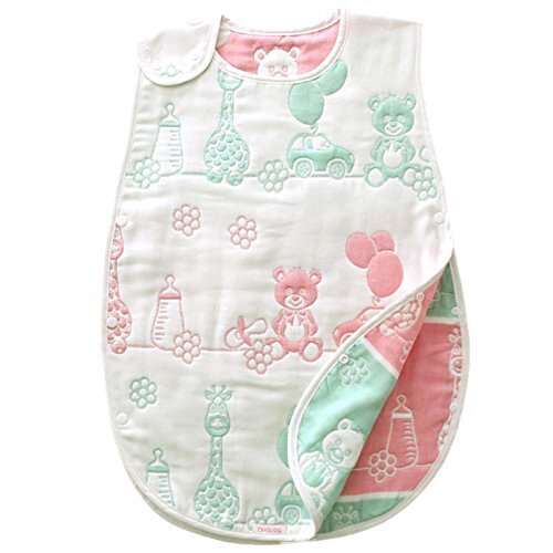 バンビノ スリーパー キッズ 8重ガーゼ オーガニックコットン 6重ガーゼより 柔らか 布団 タオルケット 毛布 と一緒に 寝冷え防止 ジュニアサイズ (2歳～7歳頃向け) (動物園),スリーパー,夏,