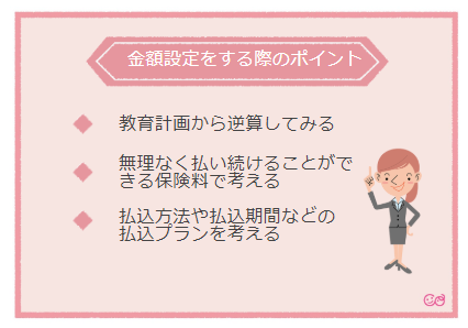 金額設定のポイント,学資保険,金額,