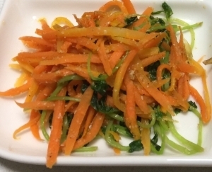 10分でできる簡単副菜！にんじんと豆苗のおひたし風,時短レシピ,副菜,