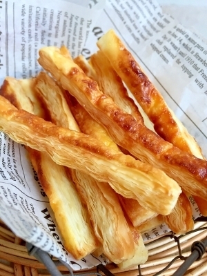 トースター10分♪簡単おやつスティックシュガーパイ,時短レシピ,副菜,