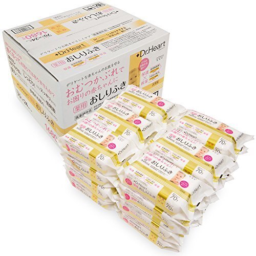【Amazon.co.jp限定】Dr.Heart [薬用 赤ちゃんのおしりふき] 1,680枚 (70枚入×24パック) 日本製 医薬 医薬部外品《赤くなったお肌に》,赤ちゃん,おむつかぶれ,対策