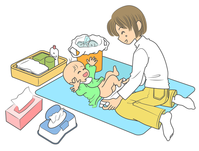 おしっこやうんちが飛ぶ,赤ちゃん,おむつ,