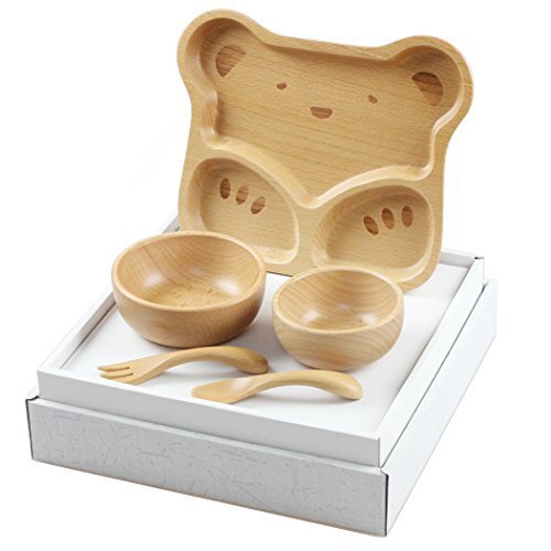 お食い初め 北欧産ブナ材の子ども食器セット くま,ベビー食器,おすすめ,