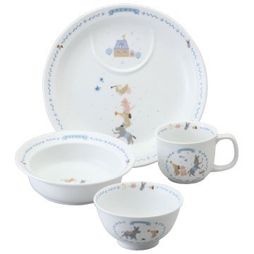 NARUMI(ナルミ) 子ども用 食器セット ブレーメン ブルー 4個セット 電子レンジ オーブン対応 日本製 7980-33139,ベビー食器,おすすめ,