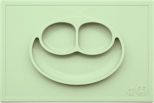 Edute エデュテ プレゼント ezpz(イージーピージー) ベビー食器 ハッピーマット ひっくり返らない [ミント] シリコン ぴったり吸着 離乳食 食器 吸盤 子供 室内 おうち遊び おうち時間,ベビー食器,おすすめ,