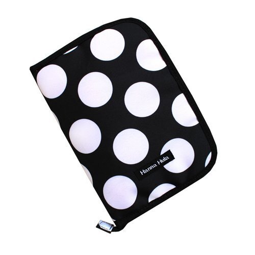 ハンナフラ(Hanna Hula) 母子手帳ケース(マルチケース) Mサイズ ブラックドット,母子手帳ケース,おすすめ,