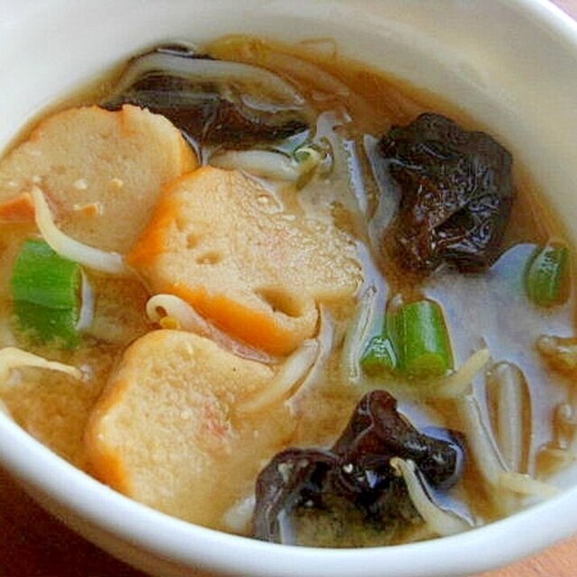 まな板なし❤もやし味噌汁♪,朝ごはん,10分,レシピ